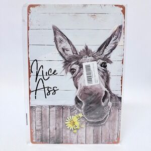 Nice Ass Donkey Metal Sign Vintage Farmhouse Wall Decor 12x8 Aluminum